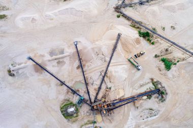 Hava dron görünümü kum ocağı '