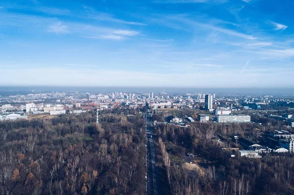 Смогу і повітря забруднення в Катовіце — стокове фото