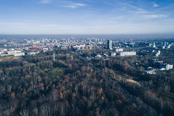 Смогу і повітря забруднення в Катовіце — стокове фото