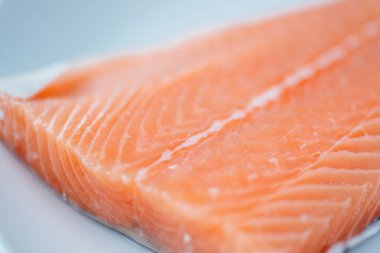 Çiğ somon taze yakın çekim