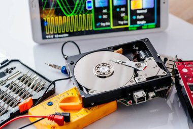 Açılan sabit disk hizmeti laboratuvar.