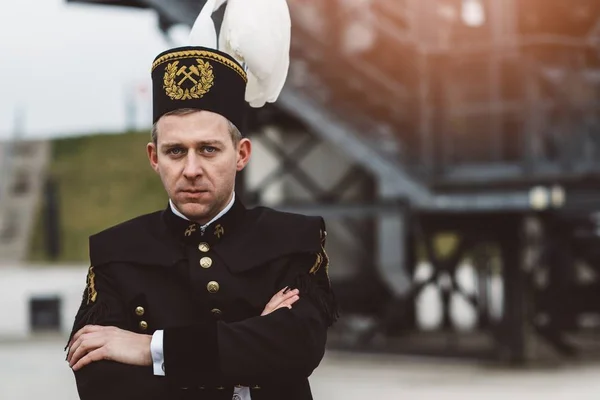 Hombre minero de carbón negro en uniforme de gala —  Fotos de Stock