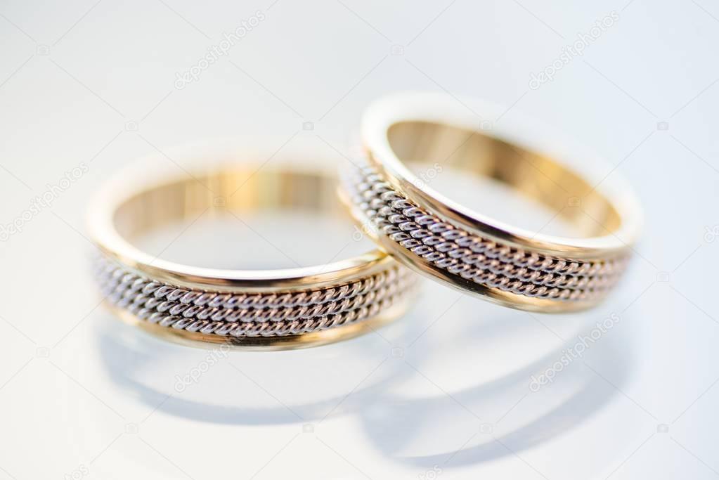 Gold and silver wedding rings