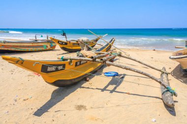 Geleneksel, Sri Lanka balıkçı teknesi, plaj, Colombo, Sri Lanka