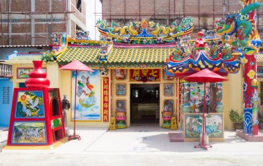 Bangkok, Tayland 'daki Charoen Krung yolundaki Çin tapınağı.