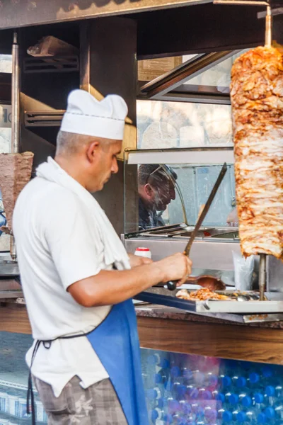 Magazin alimentar de vânzare kebabs doner — Fotografie, imagine de stoc