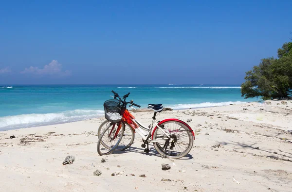 Bicycles White Sand Beach Gili Trawangan Indonesia — Stock Photo, Image