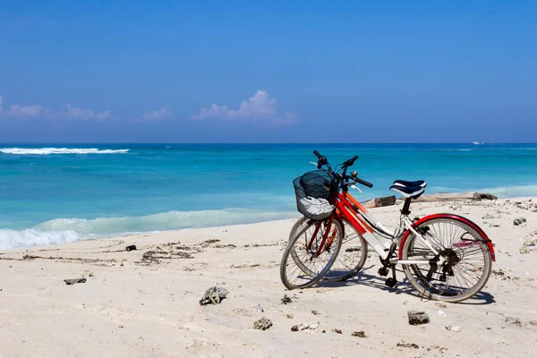 Bicycles White Sand Beach Gili Trawangan Indonesia — Stock Photo, Image