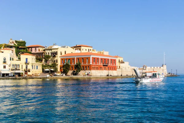 Chania Crete July 24Th 2016 Glass Bottomed Boat Tour Leaving — Stock Photo, Image