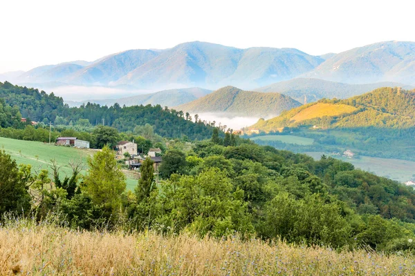 Mist Valley Umbria Ιταλία — Φωτογραφία Αρχείου