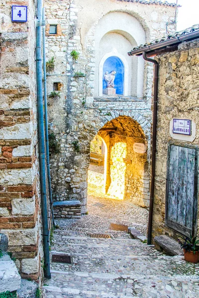 Narrow Street Labro Rieti Lazio Italien — Stockfoto