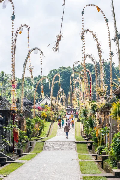 Penjors Celebrando Galungal Pueblo Bali Indonesia —  Fotos de Stock