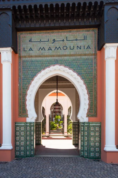 Marrakech Marokko September 2010 Entree Tot Mamounia Hotel Het Vijfsterrenhotel — Stockfoto