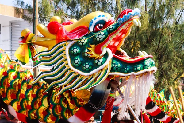 Chinesischer Drache Bei Einem Festival Khon Kaen Thailand — Stockfoto