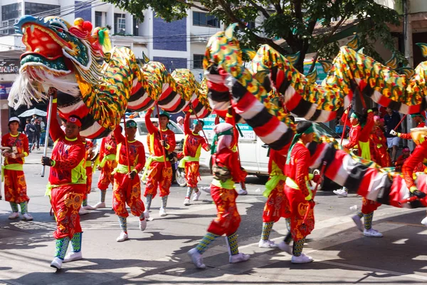 Khon Kaen November 21St 2009 Chinese Dragon Silk Festival Annual — Stock Photo, Image