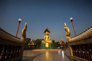 Ay ışığı ve yıldız altında büyük Buda