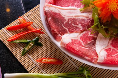 ham wagyu taze karşılamak için hazır yemek shabu shabu için