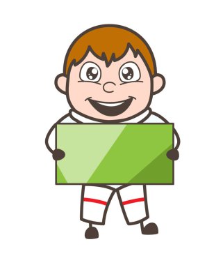 Bir afiş vektör çizim Holding karikatür astronot