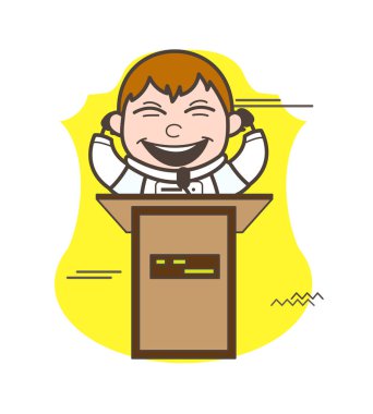 Çizgi film astronot seminer vektör çizim içinde ilan