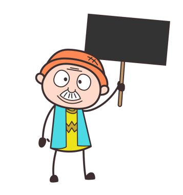 Çizgi film büyükbaba Holding tasarlamak vektör çizim