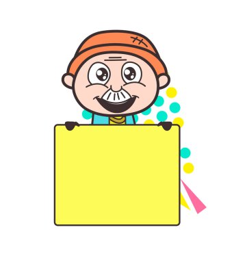 Reklam Banner vektör çizim karikatür büyükbabamla heyecanlı