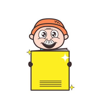 Çizgi film büyükbaba dergisi vektör çizim ile