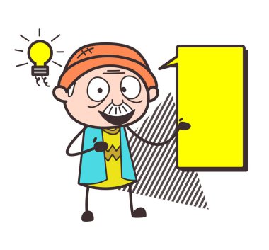 Çizgi film büyükbaba fikir kavramı vektör çizim