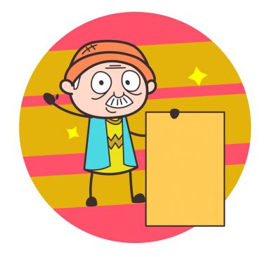 Çizgi film büyükbaba Pano vektör çizim ile