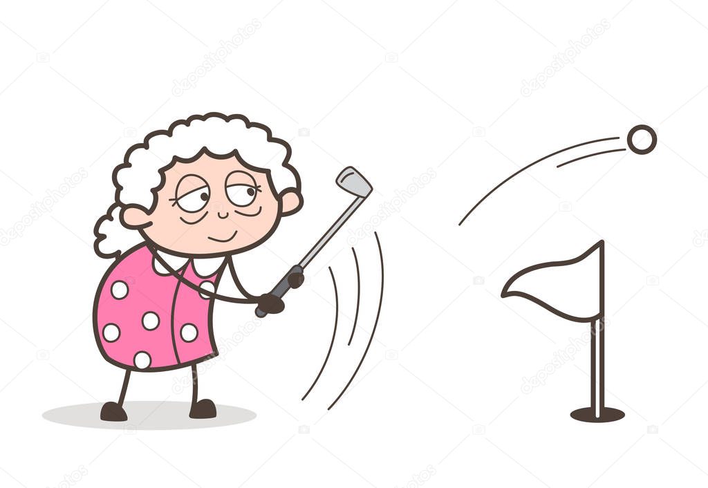 Ehefrau Oma Cartoon Kuessen