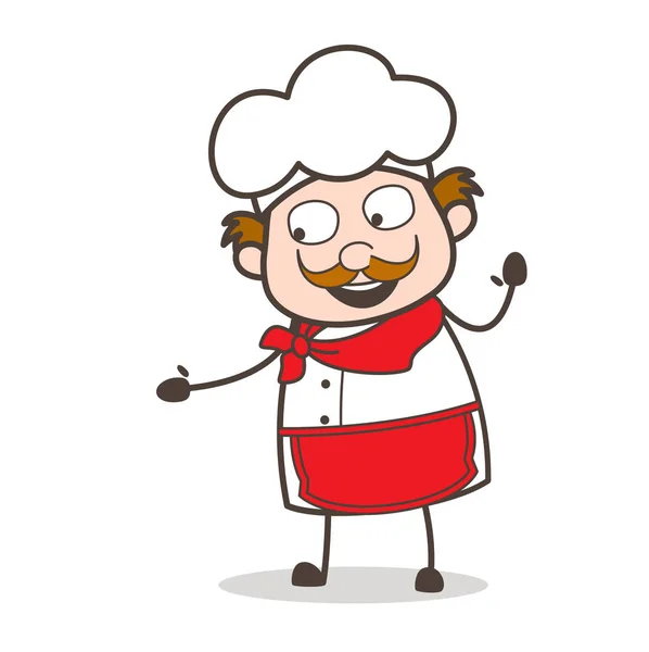 Personaje Vector Chef Amistoso de Dibujos Animados — Vector de stock