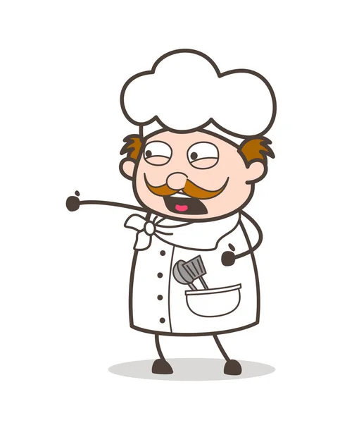 Cartoon Chef Aggressive Expression Vector Illustration — Stock Vector