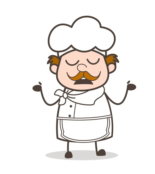Cartoon Chef montrant vide mains vectoriel Concept — Image vectorielle