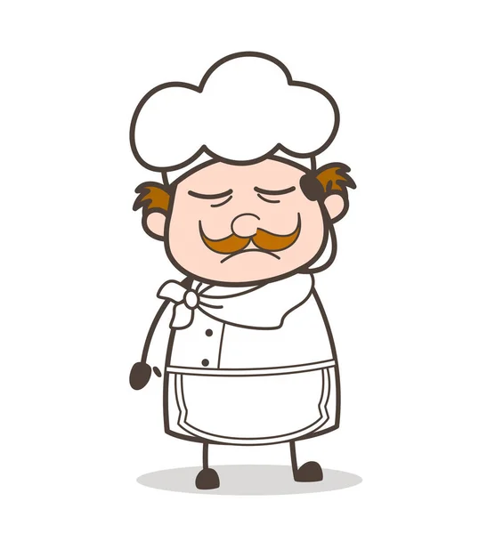 Cartoon Depressed Chef Expression Vector Illustration — Stock Vector