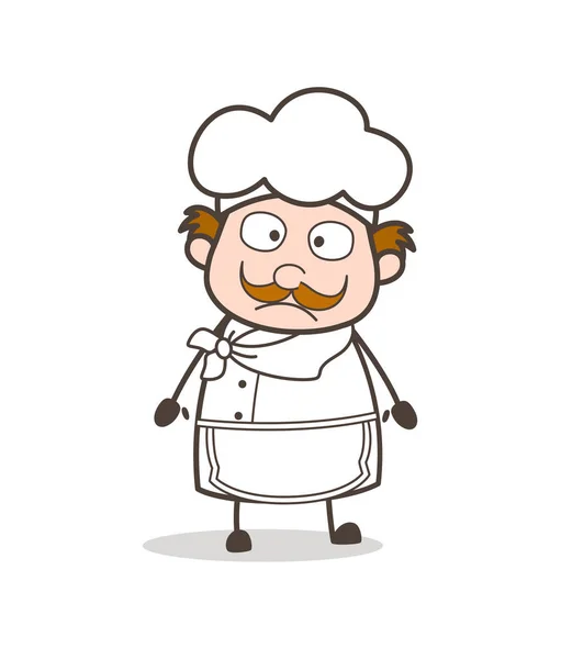 Caricatura Chef Wondering Face Vector Illustration — Vector de stock