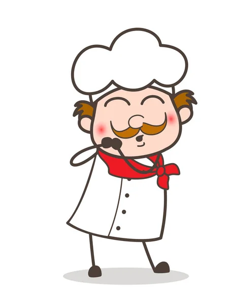 Cara de Chef encantadora de dibujos animados ruborizante — Vector de stock