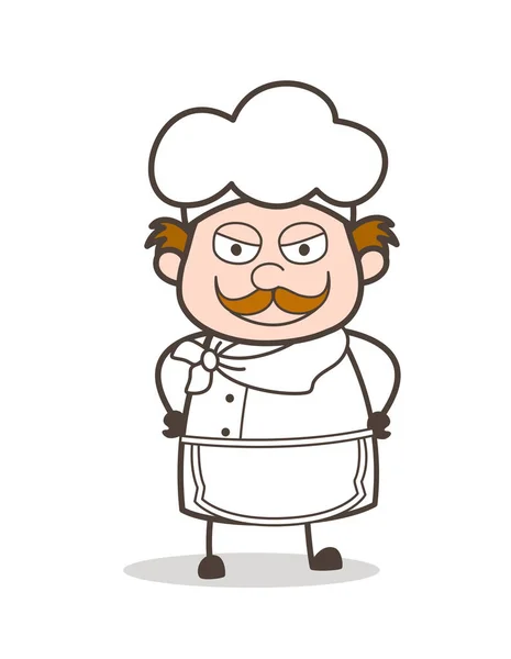 Dessin animé bouleversant Chef Expression du visage — Image vectorielle