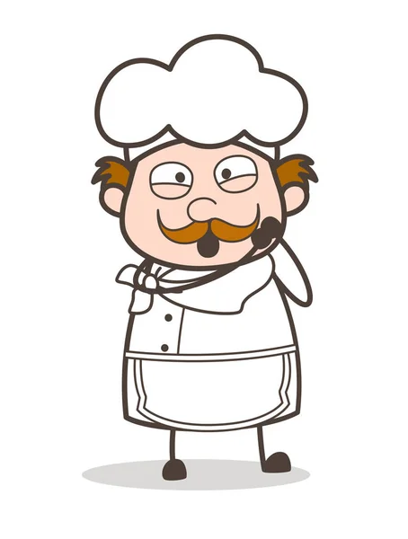 Cartoon Chef Lovely Expression Vector Illustration — Stock Vector