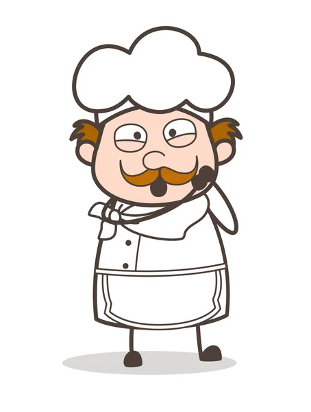 Chef de dibujos animados encantadora expresión Vector ilustración — Vector de stock