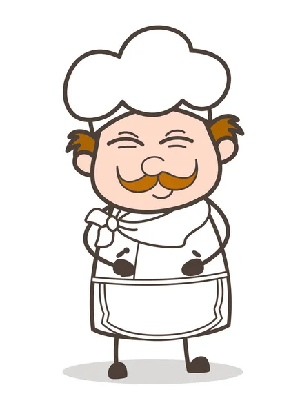 Tecknad serie Chef ler på skämt vektor — Stock vektor