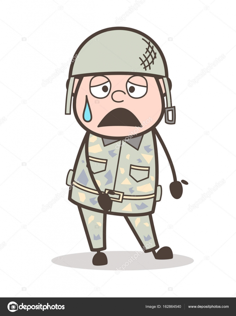 Cartoon Tired Army Man Face Expression Vector Illustration Stock Vector  Image by ©lineartist #162864540
