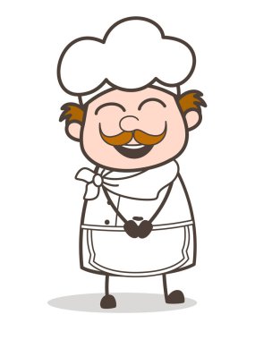 Çizgi film neşeli komik Şef yüzü gülüyor