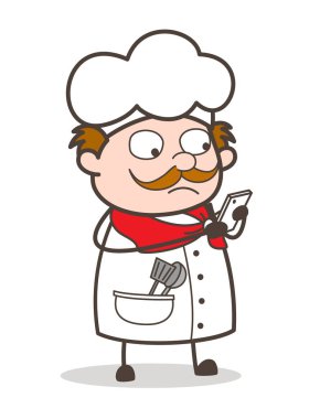 Bir ileti vektör çizim karikatür Şef var