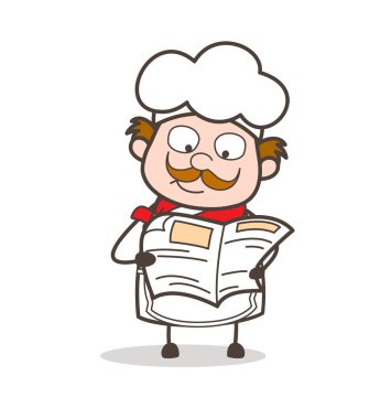 Gazete vektör çizim okuma karikatür bisküvi