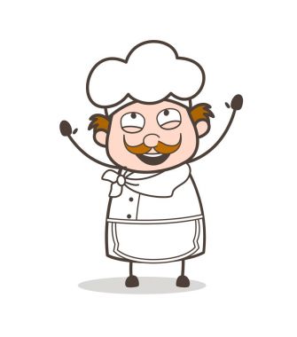 Çizgi film neşeli Şef yüz vektör çizim