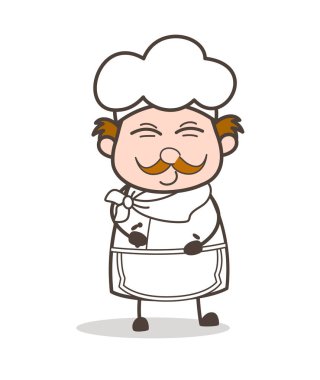 Çizgi film Şef gülümseme vektör konseptine engel olamıyorum