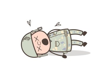 Ordu adam vektör çizim karikatür öldü