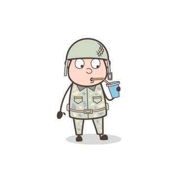 Çizgi film susuz memur içecek vektör konsepti içme