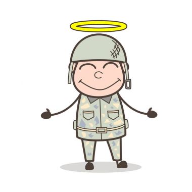Çizgi film mutlu iyi ordu adam vektör karakteri