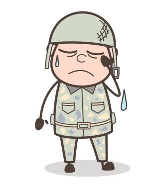 Çizgi film yüz ifade vektör çizim ağlıyor Çavuş