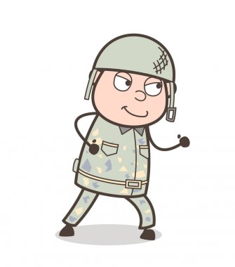 Karikatür mutlu Çavuş vektör çizim çalıştırmak için hazır